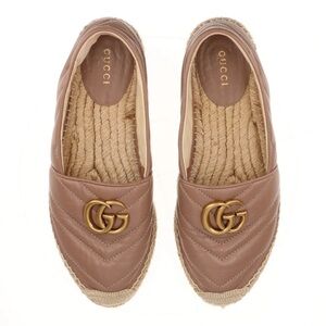 Authentic Gucci Leather Espadrille with Double G